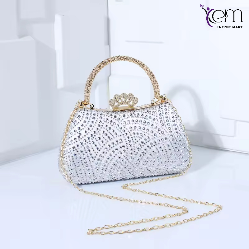 New Rhinestone Beaded Clutch Evening Bag Women Wedding Party Purse Dress Banquet Bag European Exquisite Bridal Purse Luxury