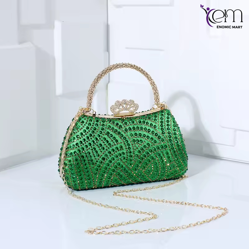 New Rhinestone Beaded Clutch Evening Bag Women Wedding Party Purse Dress Banquet Bag European Exquisite Bridal Purse Luxury