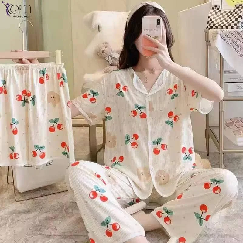 Summer New Style Cartoon Pajama Set for Women